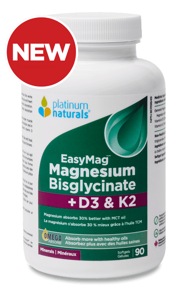 EasyMag Magnesium Bisglycinate D3 + K2 Minerals cg-dev-platinumnaturals 90